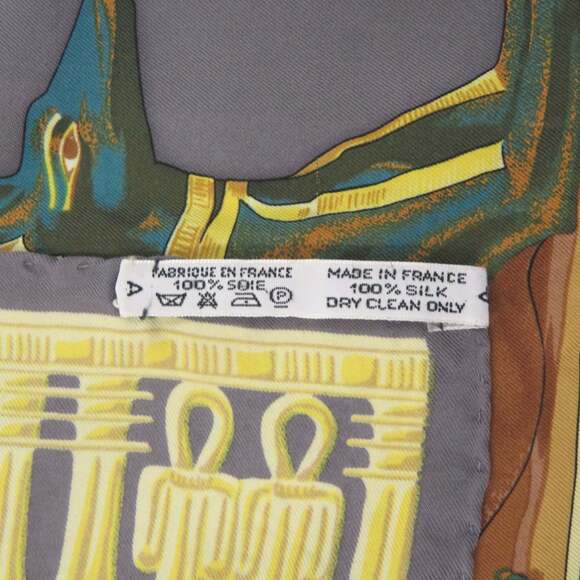HERMES Authentic Gray Silk Scarf - Picture 5 of 5
